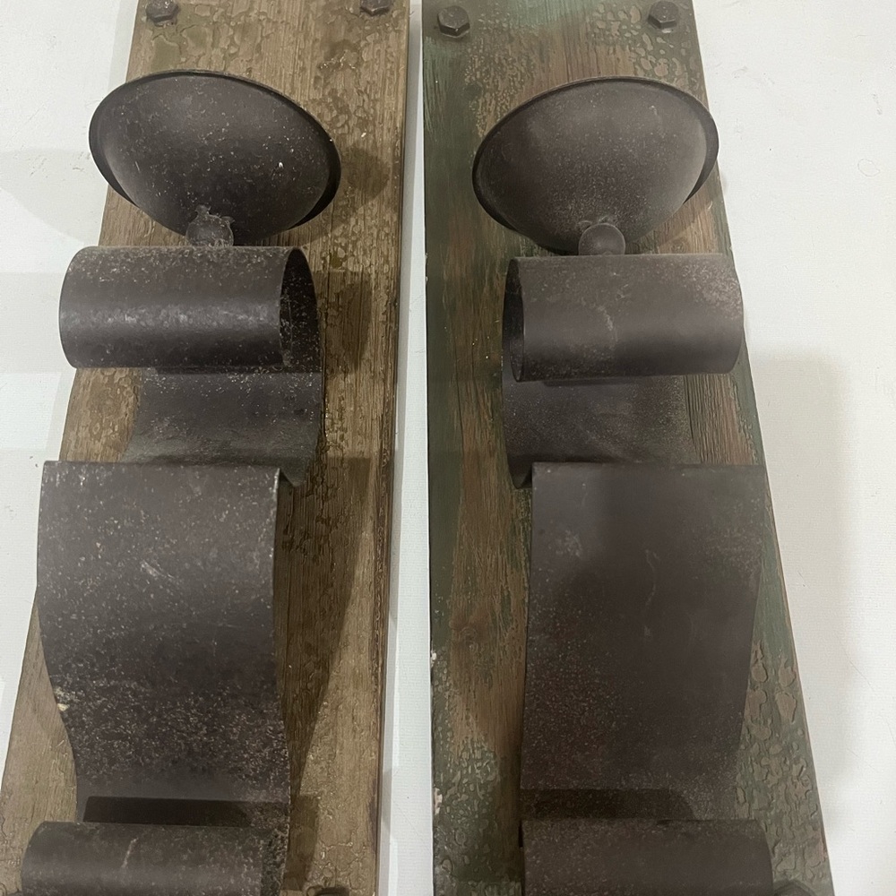 Rustic Black Metal Wall Sconces